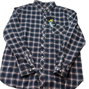 RQOBA Flannel Shirt Plaid Button Up Long Sleeve Casual XXL‎